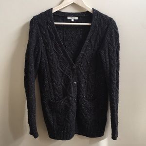 FLASH SALE😍 Black Fleck Diamond Stitch Cardigan